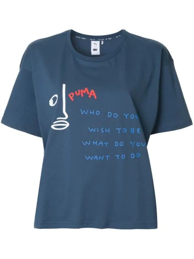 Puma Logo Print T-shirt - Blue