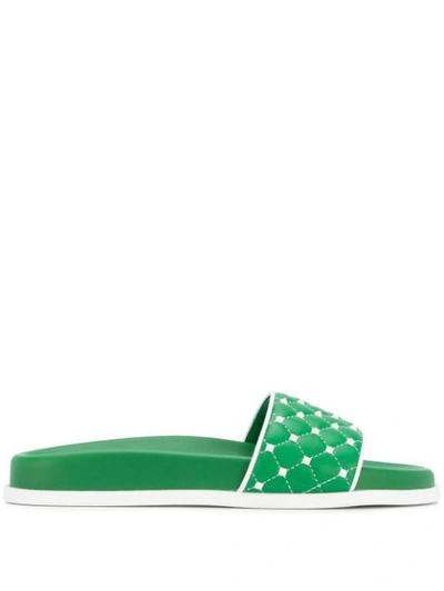 Valentino Garavani Garavani Free Rockstud Spike Slides In Green