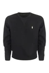 Polo Ralph Lauren Double Knit Crew Neck Sweatshirt In Black
