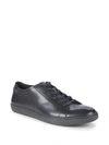 Kenneth Cole Kam Leather Low Top Sneakers In Dark Grey