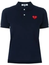 Comme Des Garçons Play Logo Patch Polo Shirt In Navy