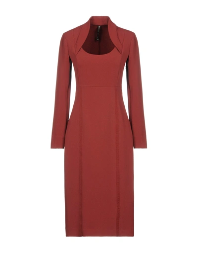 Manila Grace Midi Dresses In Garnet