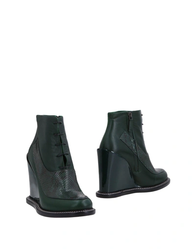 Jil Sander Ankle Boots In Green