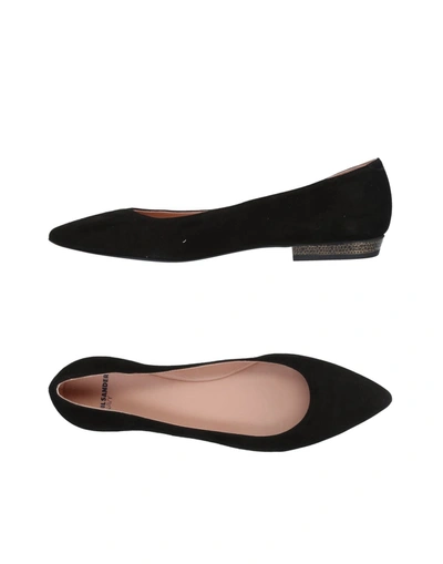 Jil Sander Ballet Flats In Black