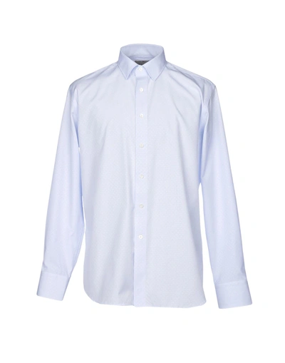 Canali Patterned Shirt In Sky Blue