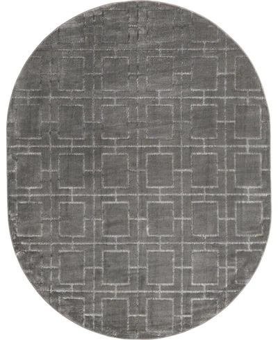 Marilyn Monroe Glam Deco 7'10" X 10' Oval Area Rug In Gray