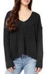 Love By Design Samantha V-neck Knit Blouse In Black