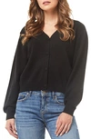 Love By Design Emerson Puff Sleeve Cardigan In Black
