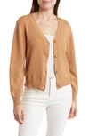 Love By Design Emerson Puff Sleeve Cardigan In Iced Coffee