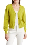 Love By Design Emerson Puff Sleeve Cardigan In Green Oasis