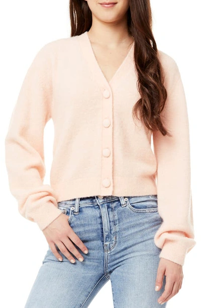 Love By Design Emerson Puff Sleeve Cardigan In Soft Pink