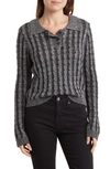 Love By Design Clara Ribbed Sweater In Black/ Charcoal
