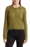 Love By Design Clara Ribbed Sweater In Green Oasis Rifle Green