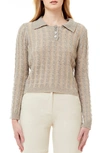 Love By Design Clara Ribbed Sweater In Grey/ Taupe