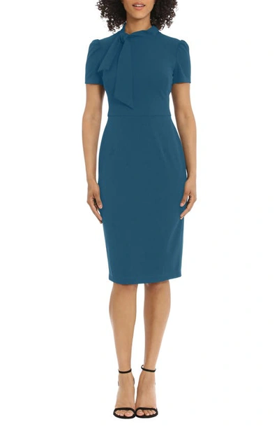 ワンピース Maggy London Tie Neck Puff Sleeve Scuba Crepe Dress Maggy London Tie Neck Puff Sleeve Scuba Crepe Dress