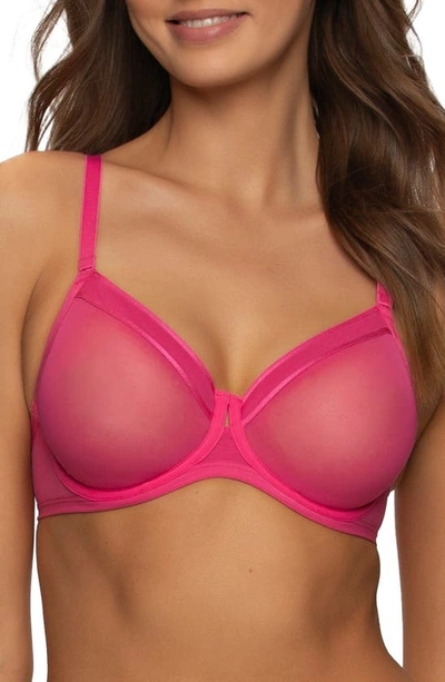 Felina Ethereal Unlined Underwire Bra In Fuchsia Rose
