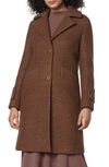Andrew Marc Regine Sb Women's Soft Wool Boucle Coat With Back Vent In Brown