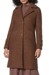 Andrew Marc Regine Sb Women's Soft Wool Boucle Coat With Back Vent In Sepia