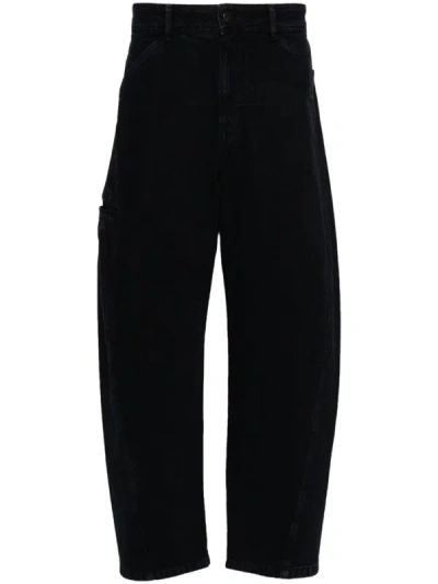 Lemaire Straight-leg Cut Cotton Jeans In Black