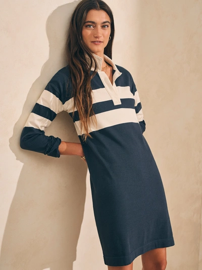 Faherty Rugby Jersey Polo Dress In Open Stripe