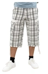 X-ray Belted Cargo Shorts In Plaid White