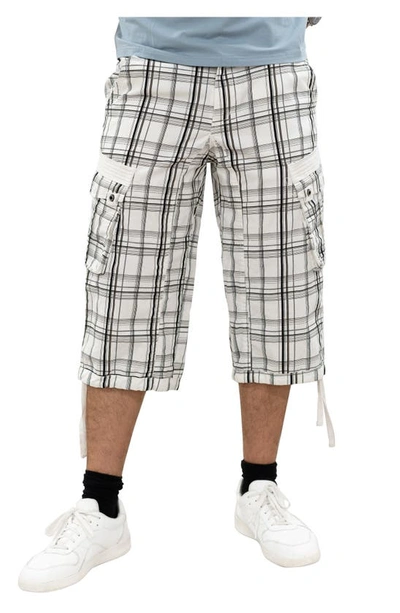 X-ray Belted Cargo Shorts In Plaid White