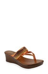 Italian Shoemakers Jaylin Pavé Crystal Wedge Sandal In Orange