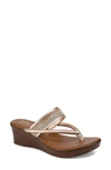 Italian Shoemakers Jaylin Pavé Crystal Wedge Sandal In Rose Gold