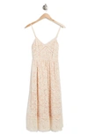 Nsr Crochet Stretch Lace Midi Dress In Champagne