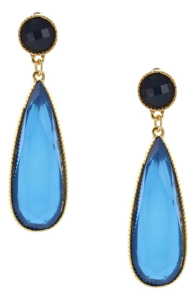 Olivia Welles Stone Drop Earrings In Blue