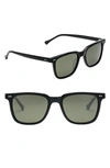 Electric Birch 53mm Polarized Square Sunglasses In Gloss Black/ Grey