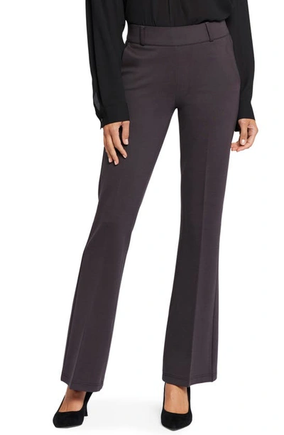 Nydj Pull-on Flare Leg Ponte Knit Trousers In Cordovan
