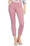 Nydj Sheri Frayed Hem Slim Jeans In Vintage Pink