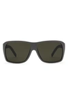 Electric Bristol 52mm Polarized Square Sunglasses In Matte Black/ Grey Polar