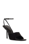 Black Suede Studio Nicky Ankle Strap Sandal In Black Buffed Nappa