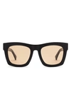 Electric 'crasher' 53mm Retro Sunglasses In Gloss Black/ Amber
