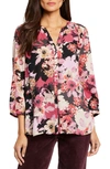 Nydj High-low Crepe Blouse In Helena