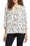 Nydj High-low Crepe Blouse In Sugarville