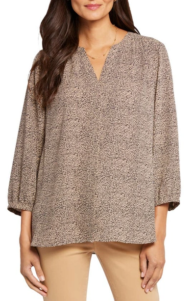 Nydj High-low Crepe Blouse In Willwood