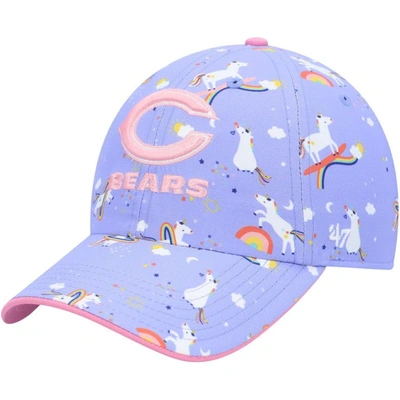 47 Brand Kids' Girls Preschool '47 Purple Chicago Bears Unicorn Clean Up Adjustable Hat