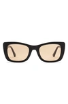 Electric Portofino 52mm Gradient Rectangular Sunglasses In Gloss Black/ Amber
