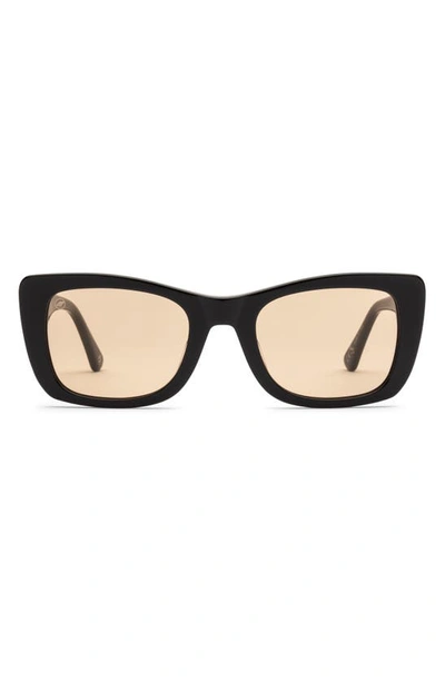Electric Portofino 52mm Gradient Rectangular Sunglasses In Gloss Black/ Amber