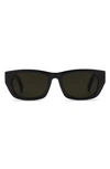 Electric Catania 52mm Polarized Rectangular Sunglasses In Gloss Black/ Grey Polar