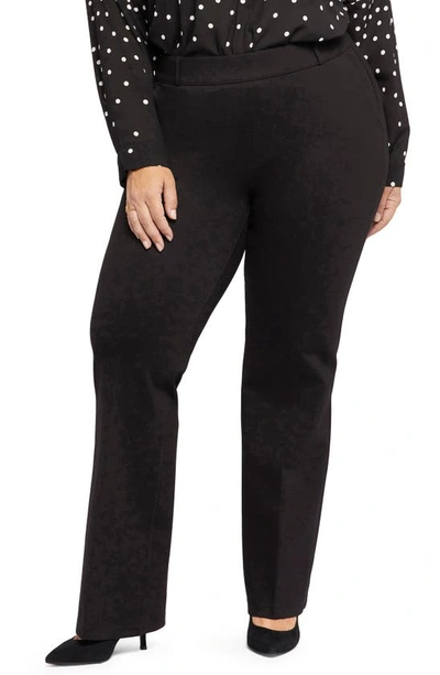 Nydj Sculpt-her™ Pull-on Flare Ponte Trousers In Black