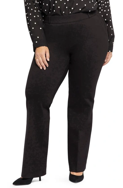 Nydj Sculpt-her™ Pull-on Flare Ponte Pants In Black