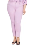 Nydj Sheri Ankle Fray Hem Slim Jeans In Mauve Mist