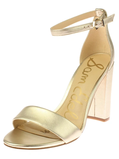 Sam Edelman Yaro Womens Block Heel Evening Sandals In Gold