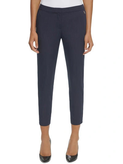Tommy Hilfiger Womens Pinstripe Stretch Ankle Pants In Multi
