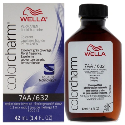 Wella Color Charm Permanent Liquid Haircolor - 7aa 632 Medium Blonde Intense Ash By  For Unisex - 1.4 In Grey