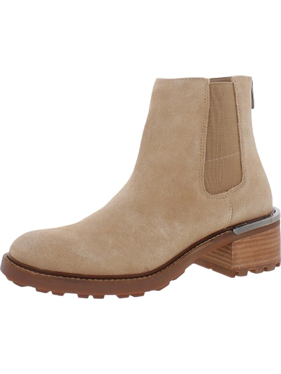 Vince Camuto Kelivena Womens Zipper Almond Toe Chelsea Boots In White